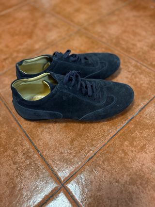 Zapatillas de ante azul Sparco