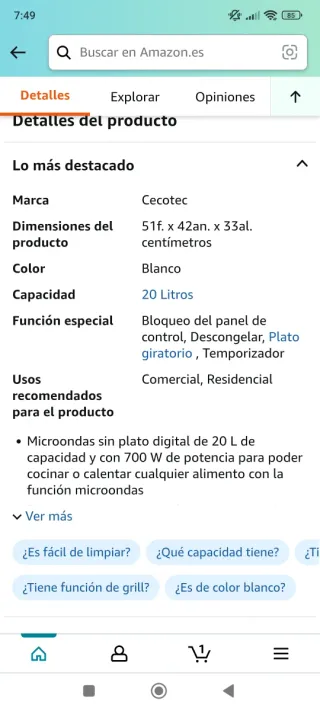 Microondas Cecotec Grandheat 2000