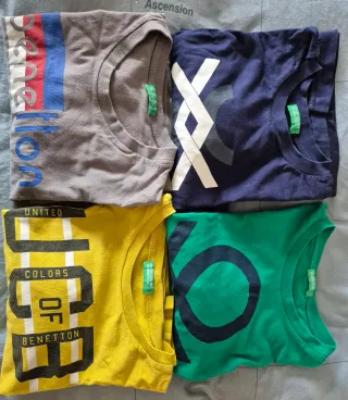 Lote 4 Camisetas Benetton Talla 11-12 años