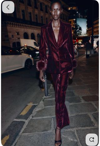 Traje Zara Terciopelo Borgoña