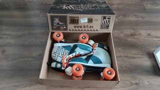 Patines KRF Street Perforado Naranja/Verde