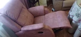 Poltrona relax rosa in tessuto