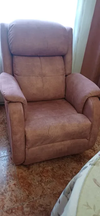 Poltrona relax rosa in tessuto