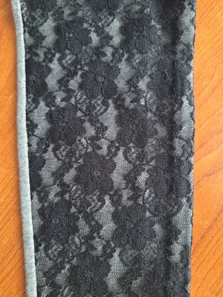 Lotto Nucleo maglia grigia + leggins in pizzo nero