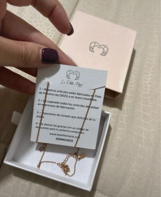 Collana acciaio inox oro rosa luna stella