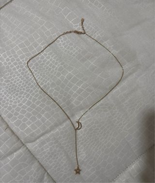 Collana acciaio inox oro rosa luna stella