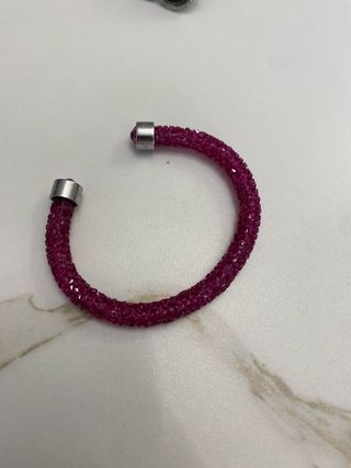 Pulsera Swarovski Rosa y Plateada