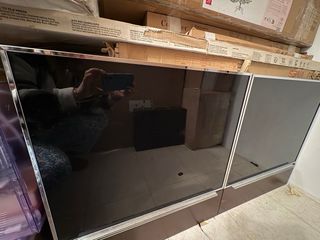 Mueble de salón negro y marrón madera maciza