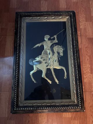 Cuadro de caballos en metal