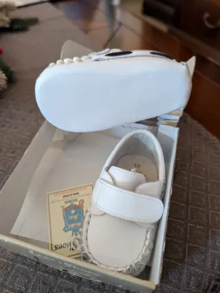 Zapatos Bebé León Shoes Piel Blanco Talla 18