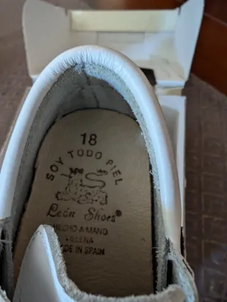 Zapatos Bebé León Shoes Piel Blanco Talla 18