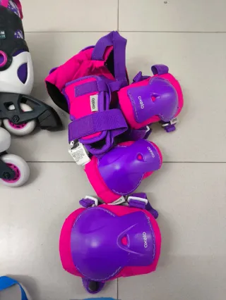 Kit Patines Niñas Oxelo Morado y Blanco