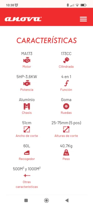 Cortacésped gasolina 173CC
