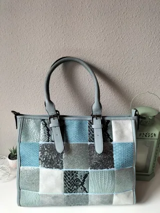 Bolso grande azul mujer