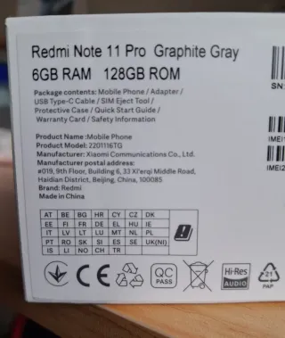 Xiaomi Redmi Note 11 Pro Negro