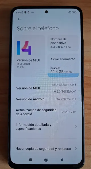 Xiaomi Redmi Note 11 Pro Negro