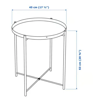 Mesa auxiliar redonda de metal negra