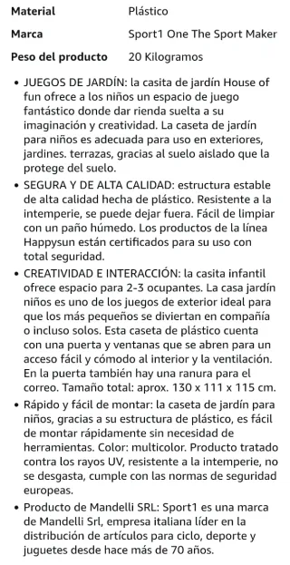 Casita infantil de jardín exterior