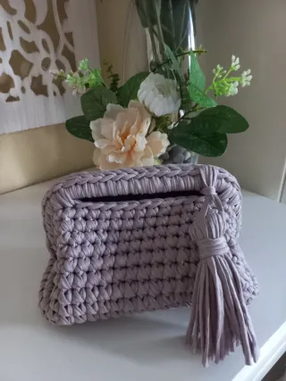 Bolso Clutch Crochet beige