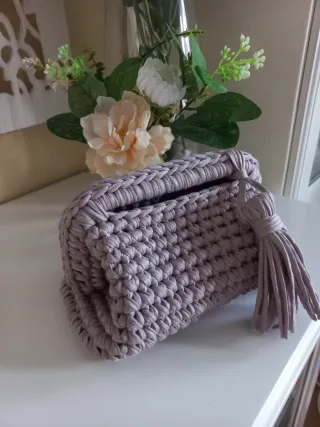 Bolso Clutch Crochet beige