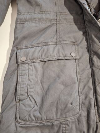 Abrigo gris mujer capucha talla XL (NUEVO)