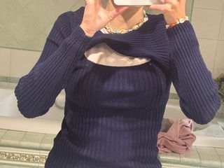 Maglione caldo blu