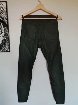 Pantalones Stradivarius Talle Alto Verde Talla S