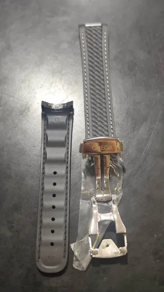 Correas Caucho Omega Seamaster AT150 Negro