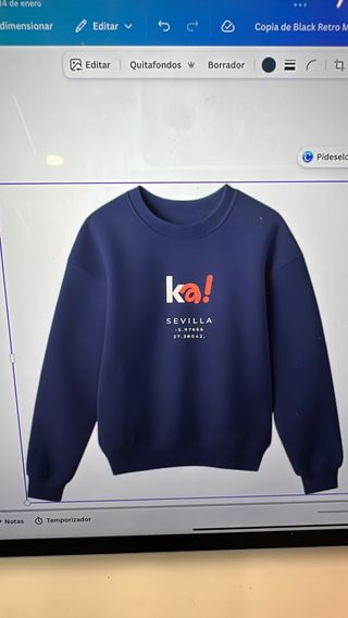 Sudadera azul con logo ka! y Sevilla