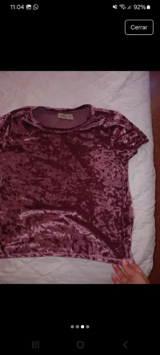 Camiseta Hollister Terciopelo Rosa