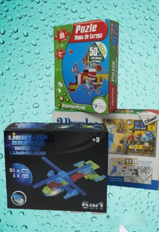 Lote Puzzles: Mapa Europa, Helicóptero y Diset