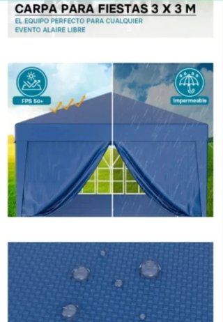 Set de 6  Paredes impermeables para Carpa 6x3 mts