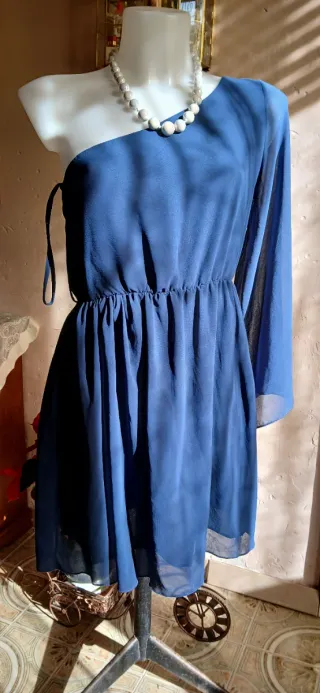 Abito blu monospalla