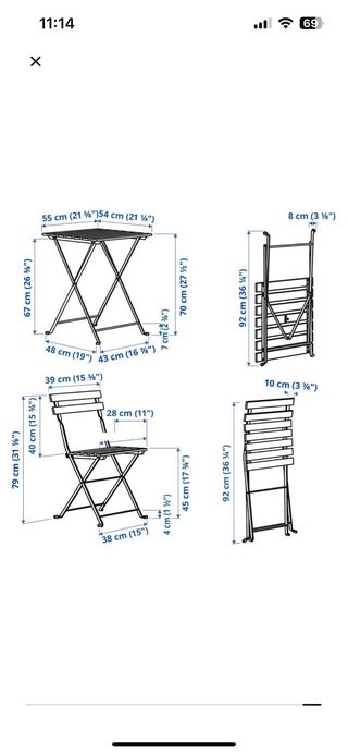 Mesa y 2 Sillas Madera