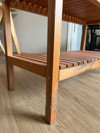 Banco de madera Ikea 2 estantes