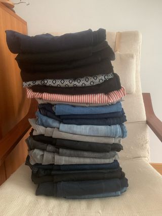 Pantalones vaqueros y de tela