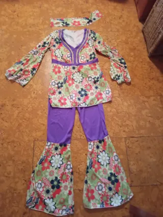Disfraz Hippie Flores Talla Única