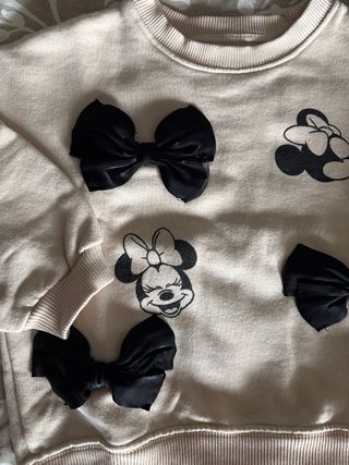 Felpa Minnie Disney bimba 5 anni panna