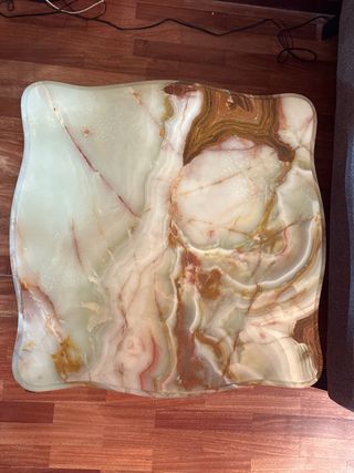 Mesa auxiliar de madera y marmol