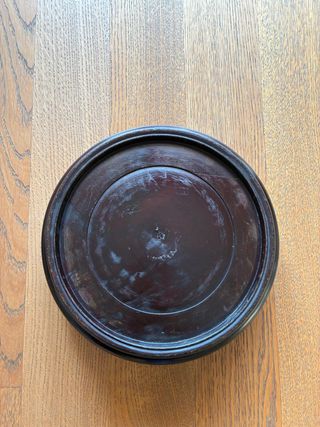 Base circular de madera antigua torneada con patas