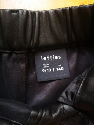 Pantalón cuero niña negro talle 9-10