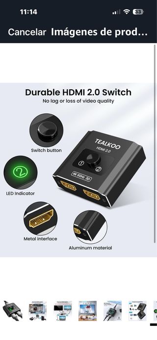 Interruttore HDMI 2.0 TEALKOO 4K 60Hz 3D