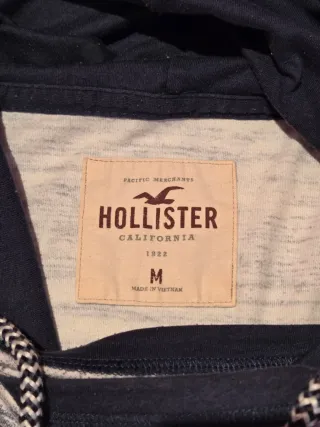 Sudadera Hollister Gris/Blanca Talla M
