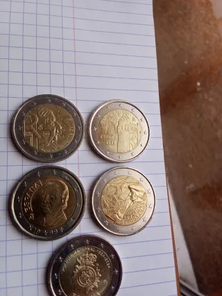 Lote 5 monedas España 2€