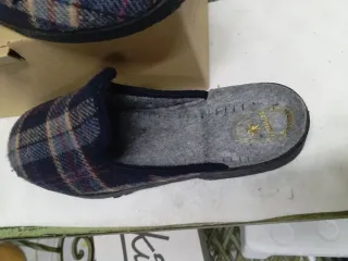 Zapatillas de casa hombre cuadros talla 40