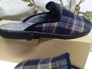 Zapatillas de casa hombre cuadros talla 40