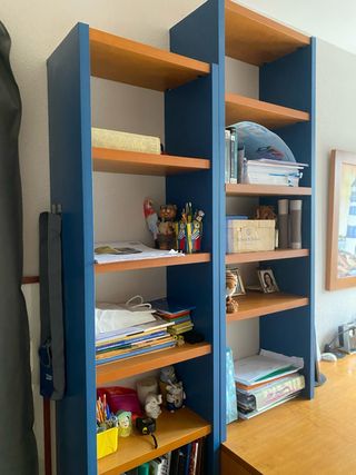 2 librerie in legno 0,49+0,56x1,60x0,29 di profondità