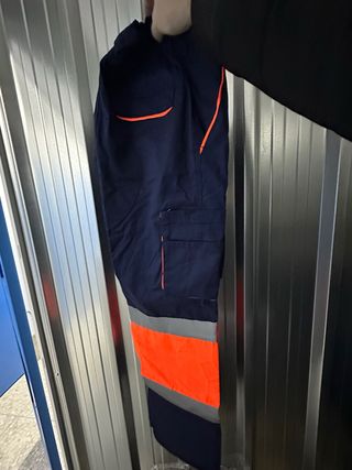 Pantalón de trabajo reflectante azul y naranja
