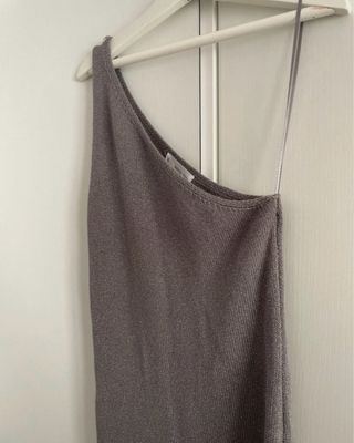 Vestido largo plateado de verano