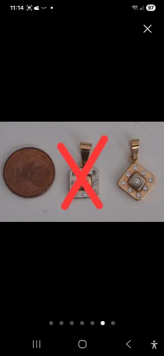 Colgante oro 18k con circonitas